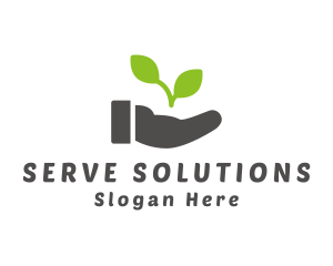 Serve - Hand Eco Plant Grow logo design