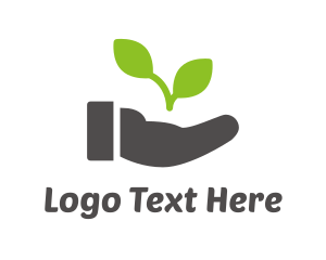 Green Branch - Hand Eco Plant Grow logo design