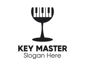 Keys - Piano Keys Wine Glass logo design