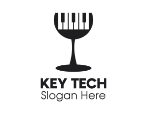 Piano Keys Wine Glass  logo design