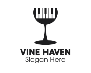 Piano Keys Wine Glass  logo design