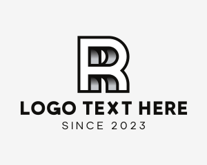 Isometric - 3D Architect Letter R logo design