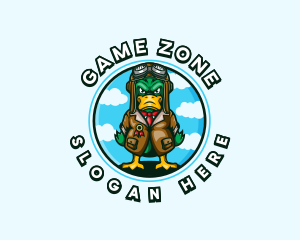 Cartoon Pilot Duck logo design