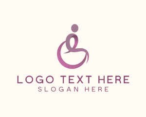 Person - Wheelchair Disability Therapy logo design