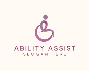 Disability - Wheelchair Disability Therapy logo design