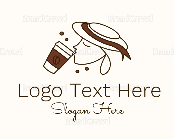 Woman Coffee Drink Logo