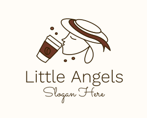 Coffee - Woman Coffee Drink logo design