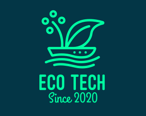 Ecosystem - Green Sailing Leaf Eco Boat logo design