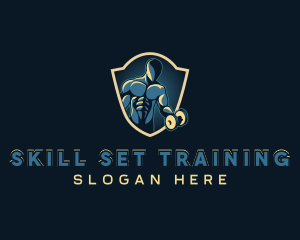 Training - Dumbbell Training Gym logo design