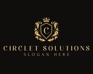 Circlet - Shield Crown Ornament logo design