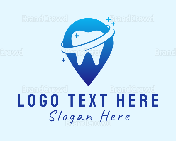 Dental Tooth Location Pin Logo