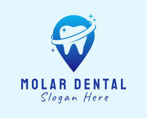 Molar - Dental Tooth Location Pin logo design