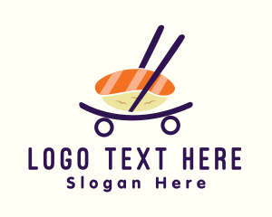 Sushi Stall - Sushi Food Cart logo design