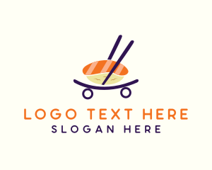 Food Trailer - Sushi Food Cart logo design