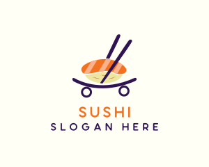 Sushi Food Cart logo design