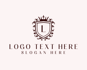 Letter - Royal Crown Ornamental Shield logo design
