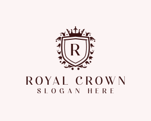 Royal Crown Ornamental Shield logo design