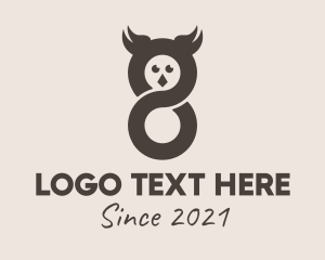 Wisdom - Owl Infinity Loop logo design