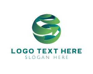 Global - Gradient Globe Logistics Arrow logo design