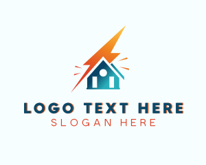 House Electrical Bolt logo design