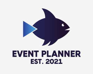 Animal - Fish Play Button logo design