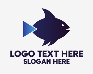 Fish Play Button  Logo