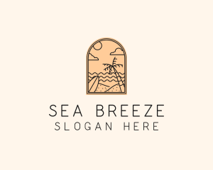 Coastline - Beach Island Travel logo design