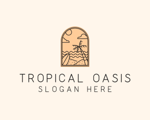 Island - Beach Island Travel logo design