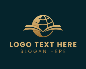 Knowledge - Gold Global Library logo design