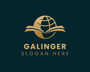 Reading - Gold Global Library logo design