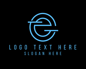 Game - Modern Cyber Digital Letter E logo design