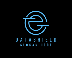 Modern Cyber Digital Letter E Logo