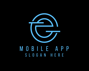 Modern Cyber Digital Letter E Logo