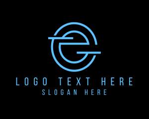 Modern Cyber Digital Letter E Logo