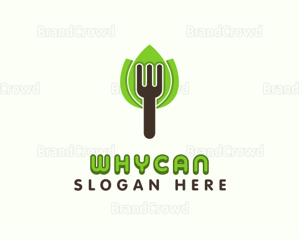 Fork Leaves Tree Logo