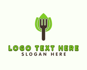 Food Blog - Fork Leaves Tree logo design