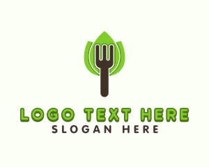 Herbal - Fork Leaves Tree logo design
