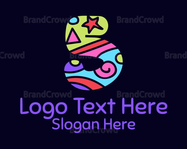 Colorful Shapes Number 5 Logo