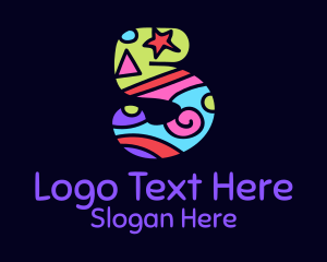Party - Colorful Shapes Number 5 logo design