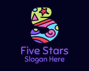 Five - Colorful Shapes Number 5 logo design