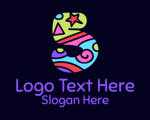 Birthday - Colorful Shapes Number 5 logo design