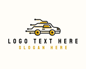 Transport - Taxi Tech Circuit logo design