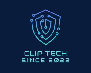 Digital Circuit Technology Shield logo design