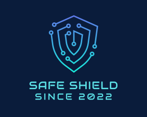 Digital Circuit Technology Shield logo design