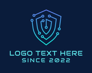 System - Digital Circuit Technology Shield logo design