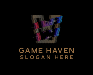 Gaming - Gradient Glitch Letter W logo design