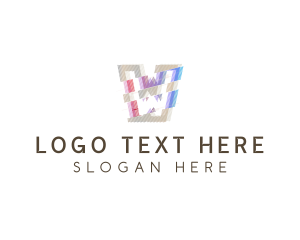 Retro - Gradient Glitch Letter W logo design