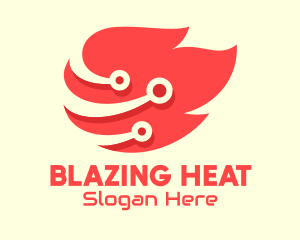 Fire - Flaming Fire Tech logo design