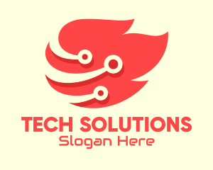 Tech - Flaming Fire Tech logo design