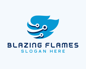 Flaming Circuit Tech logo design